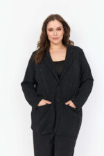 model med sort glimtrende blazer Wasabi WA-SANJA 4 Blazer Black Combi