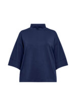 afslappet blå bluse med høj hals og bred pasform. Wasabi WA-SABINA 64 Bluse Navy Blazer