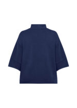 ryggen af afslappet blå bluse med høj hals og bred pasform. Wasabi WA-SABINA 64 Bluse Navy Blazer