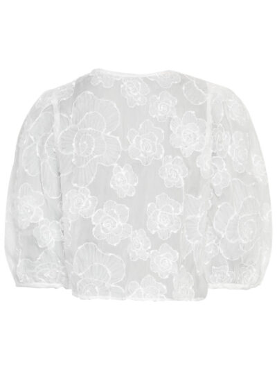 ryggen af hvid bluse MOSS Copenhagen MSCHIsmene 3/4 Shirt EMB