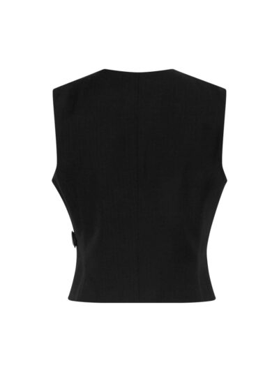 ryggen af sort vest med slp om effekt MOSS Copenhagen MSCHMachella Waistcoat black