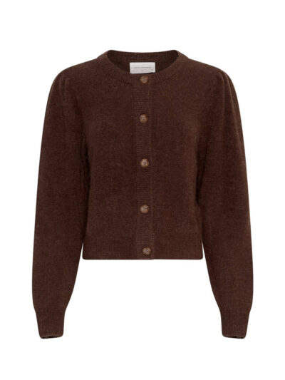 kort mørkebrun cardigan MOSS Copenhagen MSCHMiabelle Hope Cardigan