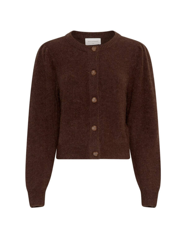 kort mørkebrun cardigan MOSS Copenhagen MSCHMiabelle Hope Cardigan