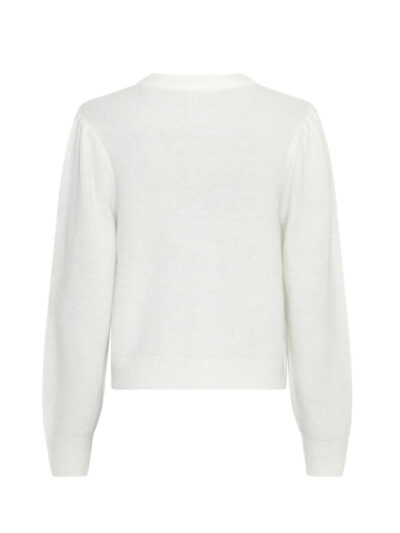 ryggen af kort hvid cardigan MOSS Copenhagen MSCHMiabelle Hope Cardigan