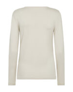 ryggen af creme hvid bluse med lange ærmer Freequent FQLIANA-TEE Moonbeam