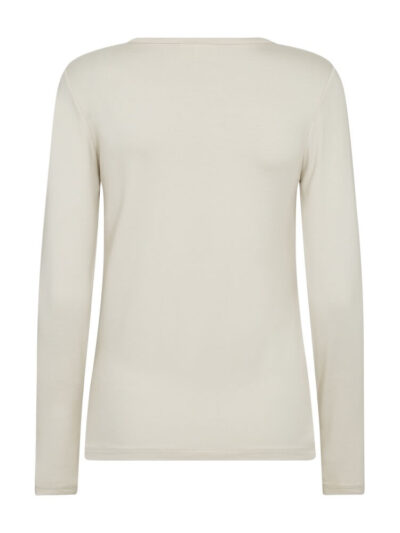 ryggen af creme hvid bluse med lange ærmer Freequent FQLIANA-TEE Moonbeam