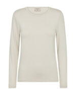 creme hvid bluse med lange ærmer Freequent FQLIANA-TEE Moonbeam