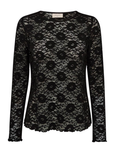 sort blondebluse med blomstermønster. Freequent FQLENNON-BLOUSE Black