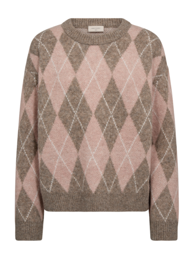Freequent FQGRSARGYLE-PULLOVER | Desert Taupe Mel w Pale M Mel