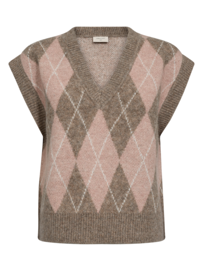 Freequent FQGRSARGYLE-WAISTCOAT | Desert Taupe Mel w Pale M Mel