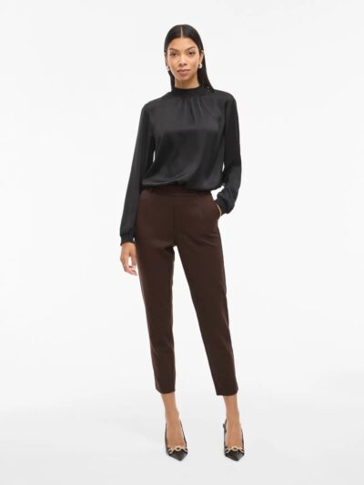 VILA VIVARONE HW SLIM PANT | Coffee Bean