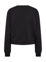 ryggen af sort sweatshirt med lynlås og broderi. NÜ Asis Sweat Black