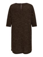 lynlås i nakken på strikkjole med 3/4 ærmer. ONLY Carmakoma CARMARTHA Knee Dress Dark Earth