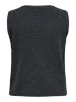 ryggen af grå strikvest ONLY Carmakoma CARBETINA Vest Dark Grey Melange