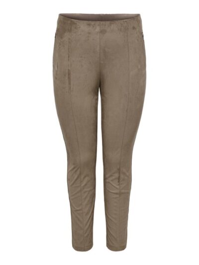 brune leggings i imiteret ruskind fra only carmakoma