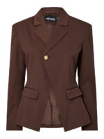 oversize brun blazer med asymmetrisk knaplukning. PIECES PCJAMMI OVERSIZED BLAZER Delicioso