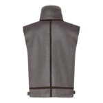 ryggen af vest i immiteeret ruskind Humble MILEYHBS Vest Light brown combi