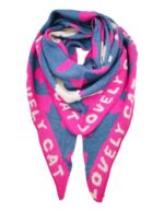 MIND by lene Tørklæde pink/jeans blå