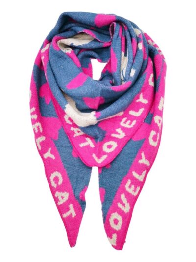 MIND by lene Tørklæde pink/jeans blå