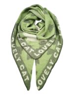 MIND by lene Tørklæde grøn/offwhite