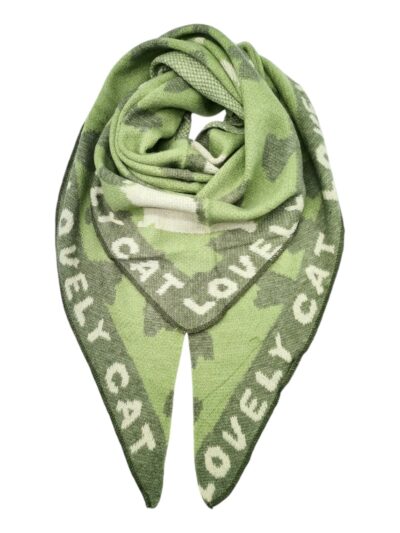 MIND by lene Tørklæde grøn/offwhite