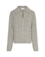beige strik med krave. MOSS Copenhagen MSCHPavana Peony Pullover