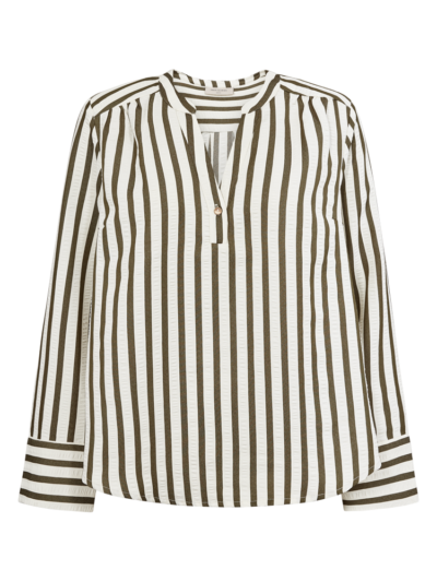 stribet bluse Freequent FQNOTO-BLOUSE Star Off-white w Winter Moss