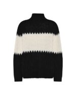 sort strik med hvid Humble MASONHBS Pullover Black combi