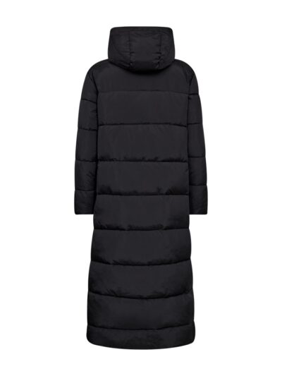 sort lang vinterjakke med hætte. Freequent FQLULA-JACKET Black